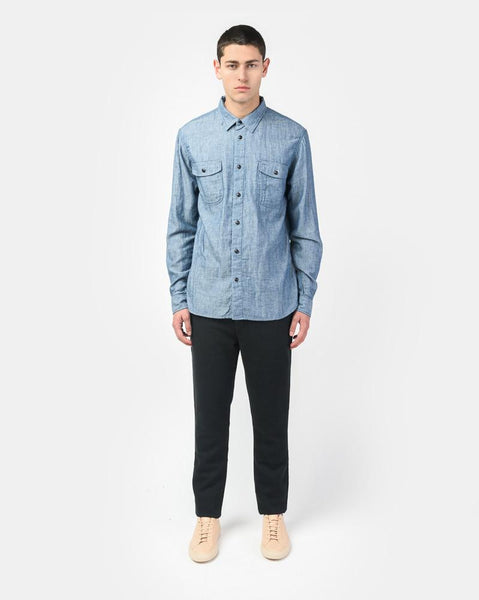 Casual Flap Chambray Double Gauze in Indigo by KATO by Hiroshi Kato at Mohawk General Store