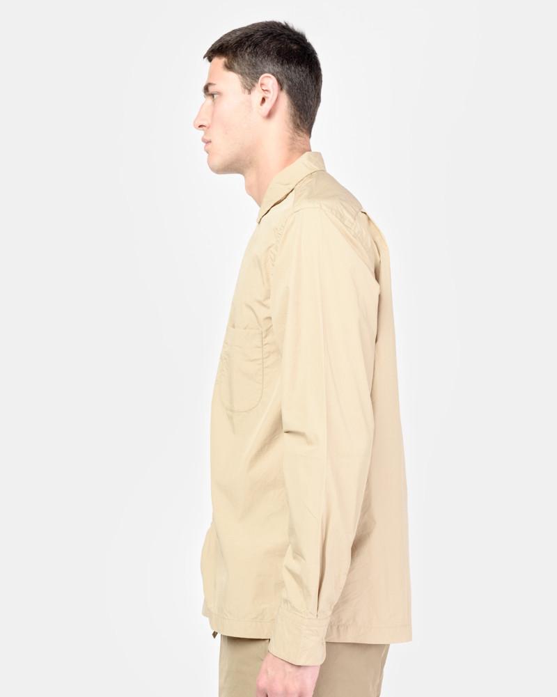 Long Sleeve Safari Shirt in Beige – minimal-theme-fashion