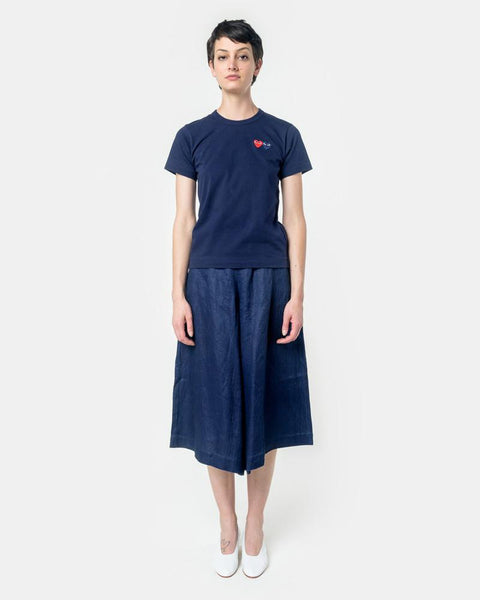 Play T-Shirt With Blue/Red Heart in Navy by Comme des Garçons PLAY at Mohawk General Store