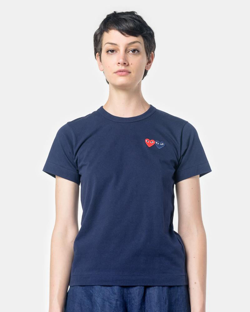Uhøfligt Långiver Lånte Play T-Shirt With Blue/Red Heart in Navy – minimal-theme-fashion