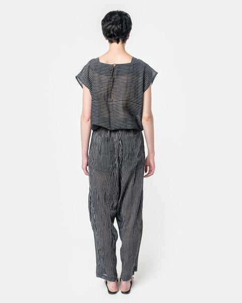 Accomplice Jumpsuit in Black/White Stripe by Electric Feathers at Mohawk General Store