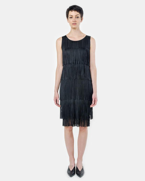 JH796 Fringe Dress in Black by Issey Miyake Pleats Please at Mohawk General Store