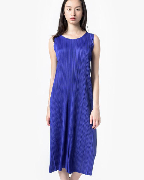 Long Dress in Cobalt by Issey Miyake Pleats Please at Mohawk General Store - 2