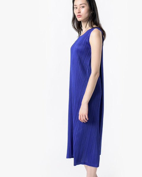Long Dress in Cobalt by Issey Miyake Pleats Please at Mohawk General Store - 3