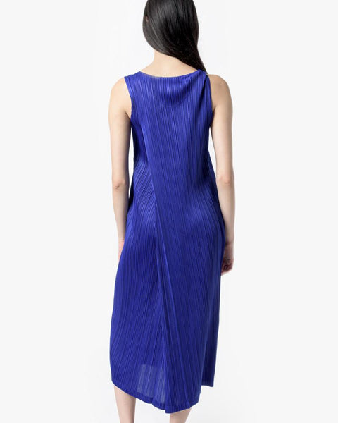 Long Dress in Cobalt by Issey Miyake Pleats Please at Mohawk General Store - 4