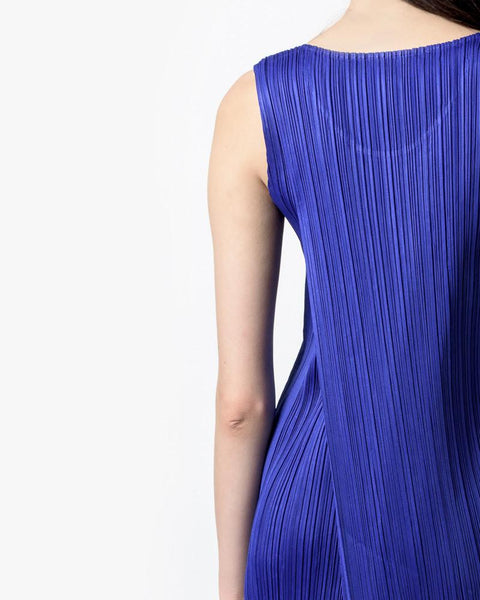 Long Dress in Cobalt by Issey Miyake Pleats Please at Mohawk General Store - 5