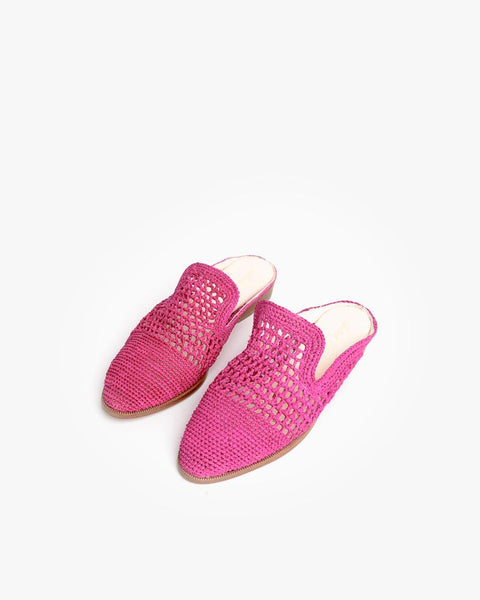 Antes Slide in Fuchsia Rafia by Robert Clergerie at Mohawk General Store