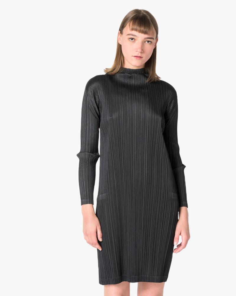 Mock Neck Dress in Black minimal-theme-fashion Mock Neck Dress in Black minimal-theme-fashion
