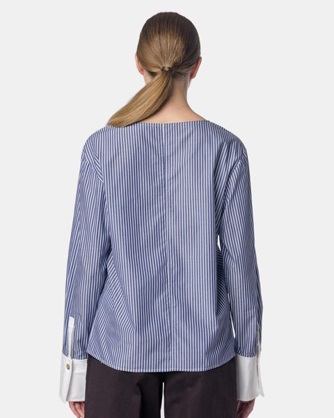 Avery Shirt in Blue Stripe by Yune Ho Mohawk General Store