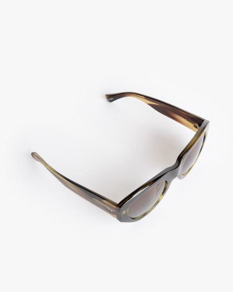 Sunglasses in Swirl Horn/Silver/Brown Blue Gradient by Dries Van Noten x Linda Farrow at Mohawk General Store - 4
