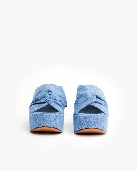 Robert Clergerie Esthert Platform Sandal in Denim Mohawk General Store