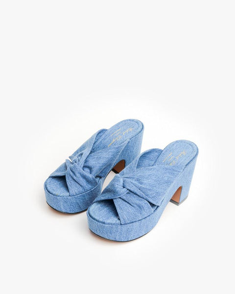 Robert Clergerie Esthert Platform Sandal in Denim Mohawk General Store