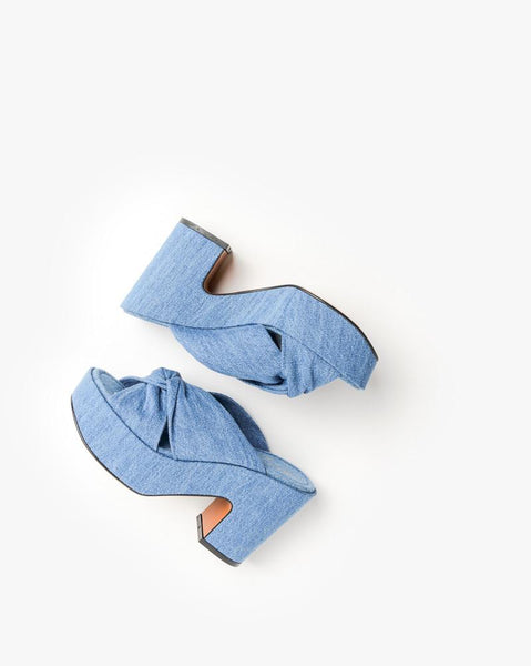 Robert Clergerie Esthert Platform Sandal in Denim Mohawk General Store