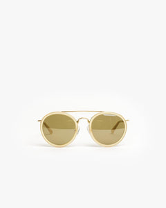 Sunglasses in Beige/Beige/Dark Brown by Dries Van Noten x Linda Farrow at Mohawk General Store