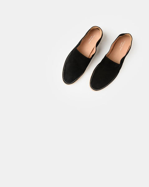 Suede Venetian Loafers in Black by Dries Van Noten Woman at Mohawk General Store