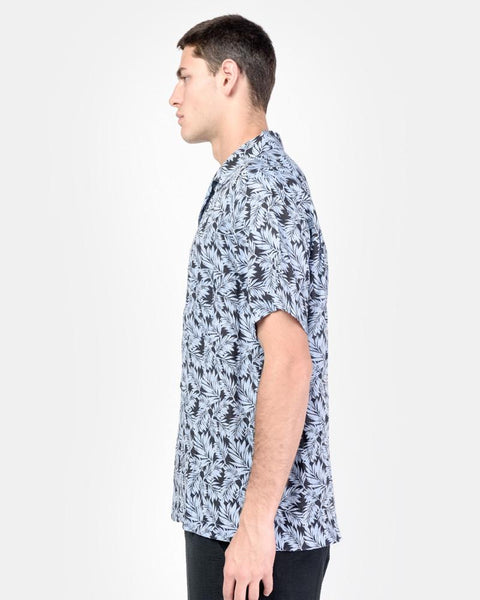 Camp Shirt in Blue Linen Floral by SMOCK Man at Mohawk General Store