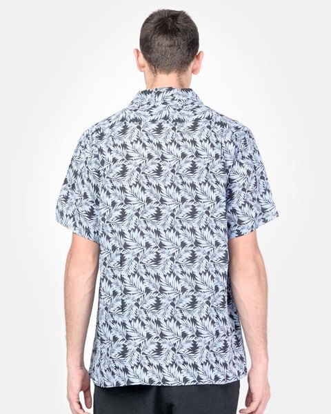 Camp Shirt in Blue Linen Floral by SMOCK Man at Mohawk General Store
