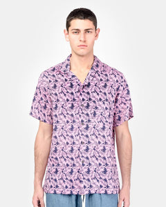 Camp Shirt in Pink Linen Floral by SMOCK Man at Mohawk General Store