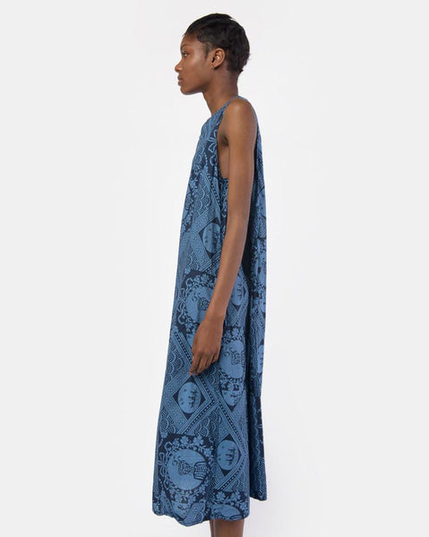 Sun Dress in Blue/Navy Ethnic Print by Engineered Garments FWK at Mohawk General Store