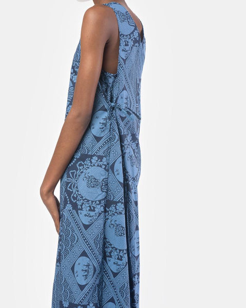 Sun Dress in Blue/Navy Ethnic Print by Engineered Garments FWK at Mohawk General Store