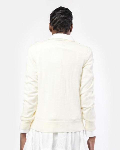 S2N009 Long Sleeve Ruffle Top in Cream Comme Des Garcons Mohawk General Store