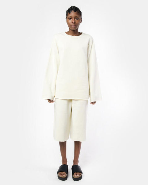 Raw Edge Sweatshirt in Cream by MM6 Maison Margiela at Mohawk General Store