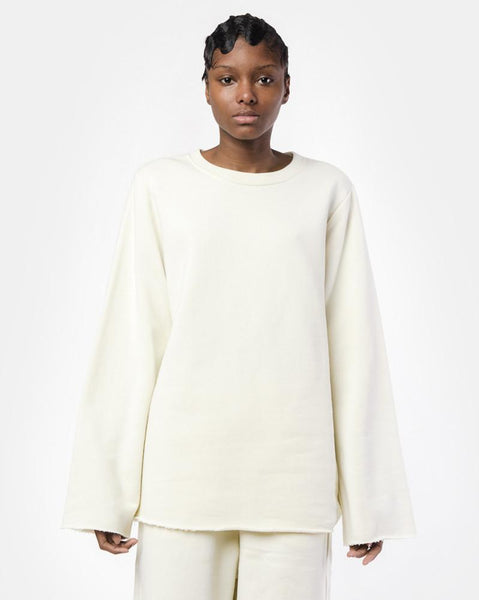 Raw Edge Sweatshirt in Cream by MM6 Maison Margiela at Mohawk General Store