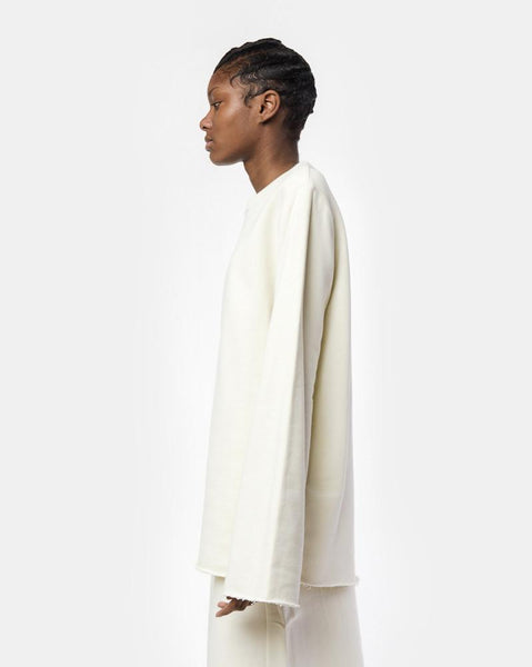 Raw Edge Sweatshirt in Cream by MM6 Maison Margiela at Mohawk General Store
