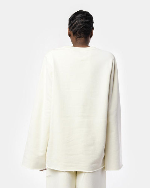 Raw Edge Sweatshirt in Cream by MM6 Maison Margiela at Mohawk General Store