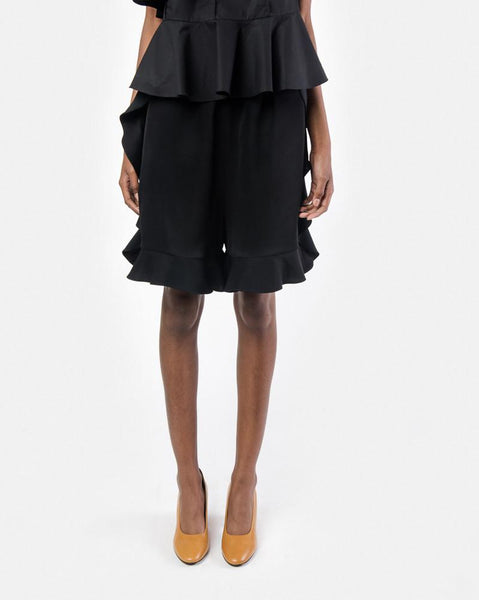 Lilly Pull-On Ruffle Short in Black by Yune Ho at Mohawk General Store