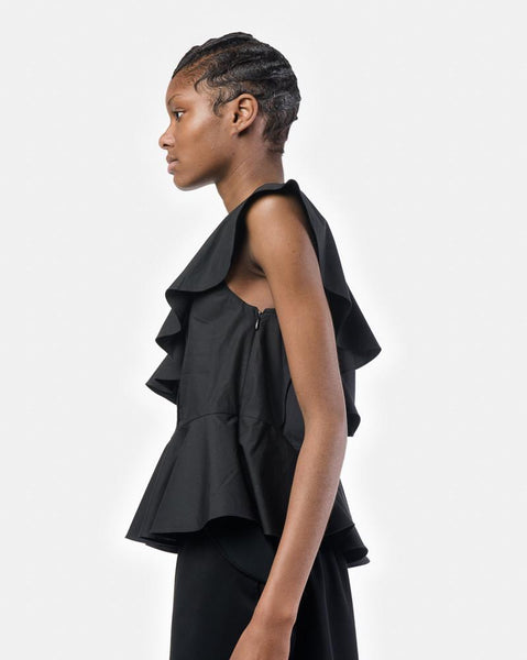 One Shoulder Top in Black by Yune Ho at Mohawk General Store