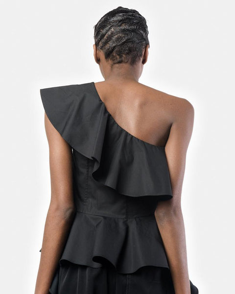 One Shoulder Top in Black by Yune Ho at Mohawk General Store