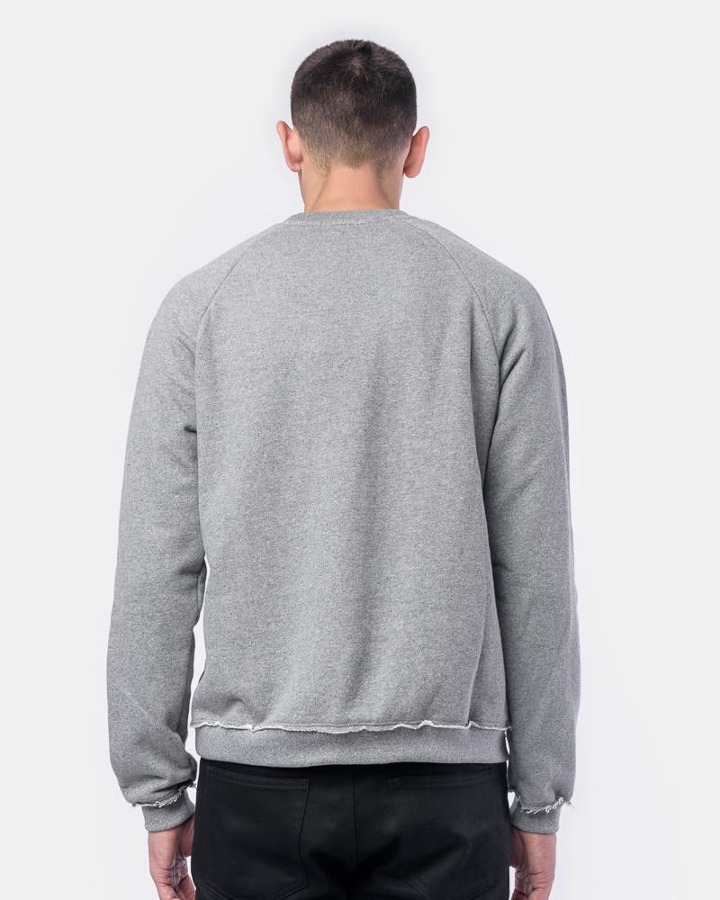 Raw Edge Raglan Crew in Dark Grey – minimal-theme-fashion