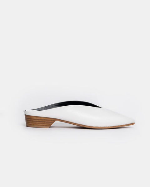 Pointy Almond Mule Heel in Bianco by Alumnae at Mohawk General Store