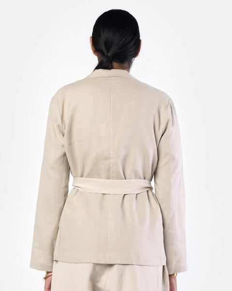 Coastal Blazer in Tan Linen by Jesse Kamm Mohawk General Store