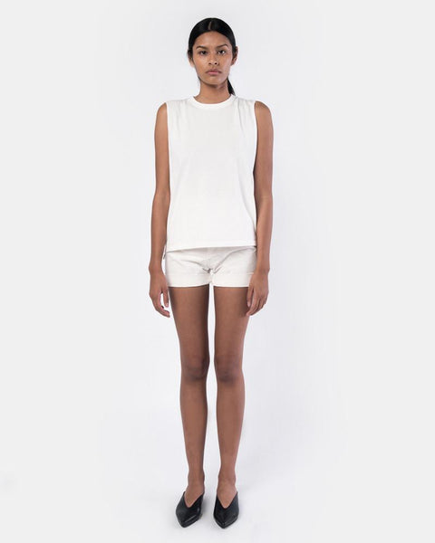 Cotton Vintage Single Jersey Muscle Tee in Off White by Chimala at Mohawk General Store
