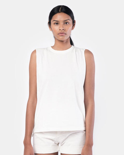 Cotton Vintage Single Jersey Muscle Tee in Off White by Chimala at Mohawk General Store