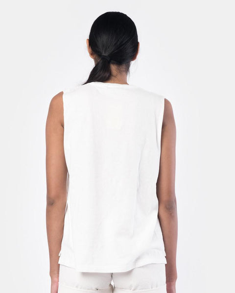 Cotton Vintage Single Jersey Muscle Tee in Off White by Chimala at Mohawk General Store