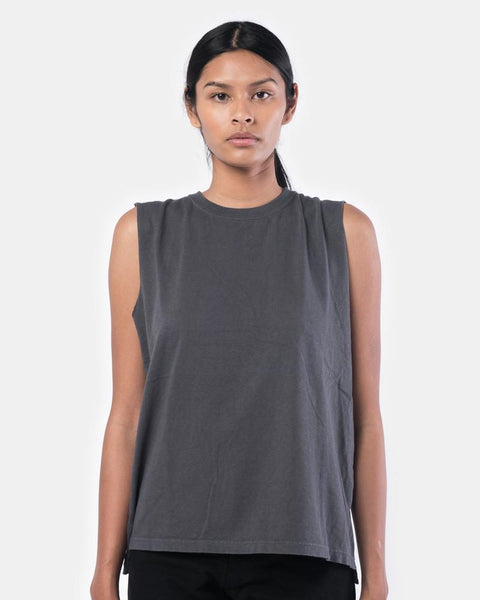 Cotton Vintage Single Jersey Muscle Tee in Charcoal by Chimala at Mohawk General Store