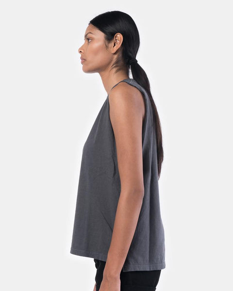Cotton Vintage Single Jersey Muscle Tee in Charcoal by Chimala at Mohawk General Store