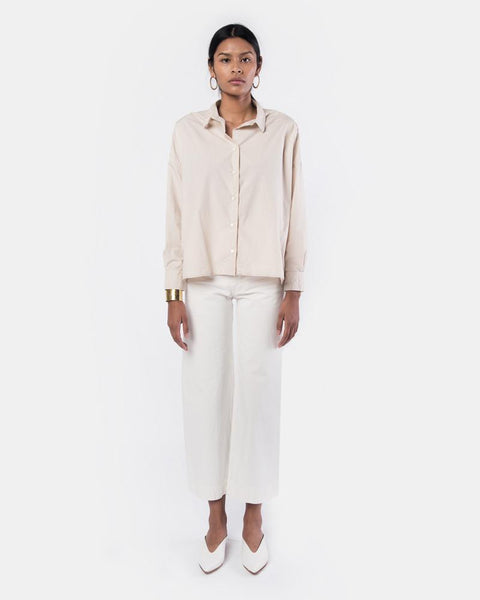 Wide Shirt in Light Beige by SMOCK Woman at Mohawk General Store