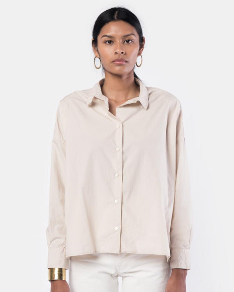 Wide Shirt in Light Beige by SMOCK Woman at Mohawk General Store
