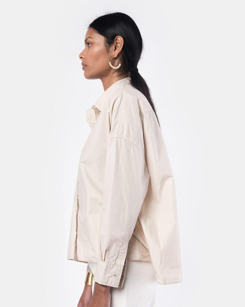 Wide Shirt in Light Beige by SMOCK Woman at Mohawk General Store
