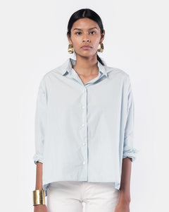 Wide Shirt in Light Blue by SMOCK Woman at Mohawk General Store
