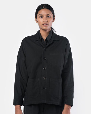 Drop Shoulder Panama Jacket in Black by SMOCK Woman at Mohawk General Store