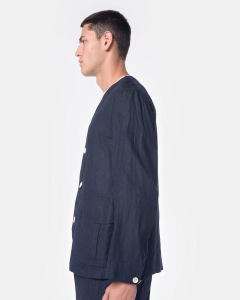 Linen Cardigan in Indigo Haversack - Mohawk General Store