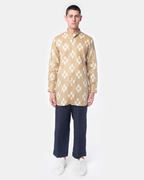 Ikat Linen Overshirt in Sand Haversack - Mohawk General Store