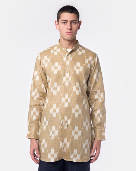 Ikat Linen Overshirt in Sand Haversack - Mohawk General Store
