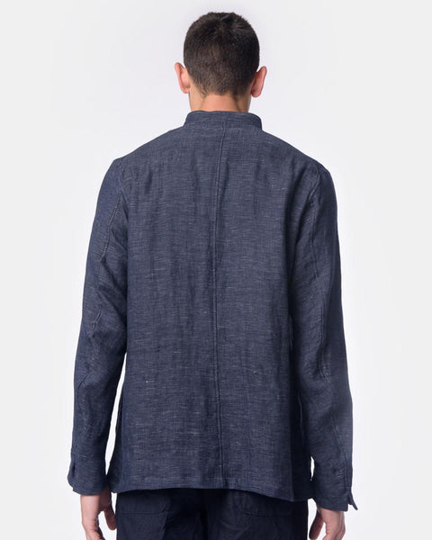 Linen Jacket with Frog Buttons in Indigo Haversack - Mohawk General Store