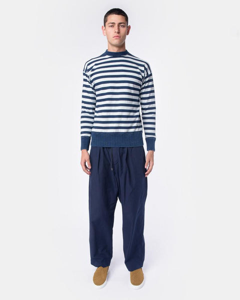 Cotton Stripe Sweatshirt in Indigo Stripe Haversack - Mohawk General Store